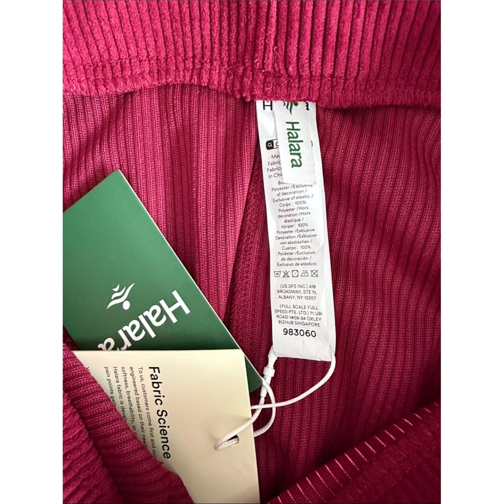 NWT Halara Women’s Size S Corduroy Midi Skirt Pink Berry Elastic Waist Pocket - Picture 6 of 9